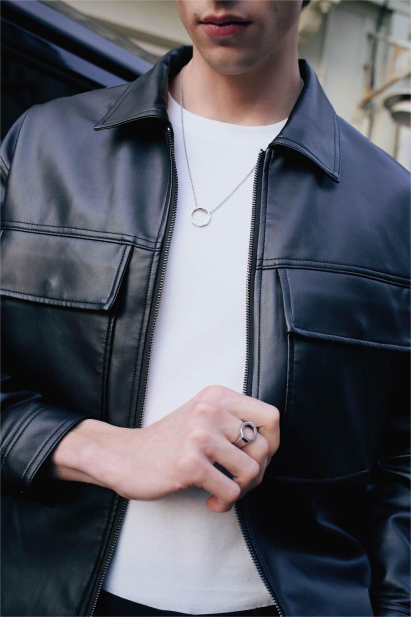 Man Grey AtolyeWolf x DeFacto Man 2 Piece Steel Rings