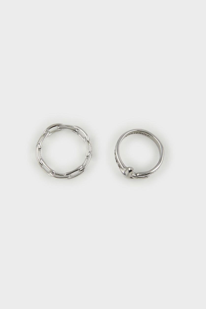 Man Grey Atolyewolf x Defacto Man 2 Piece Rings