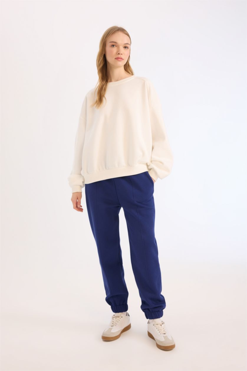 WOMAN Sax Basic Elastic Waist Leg Thick Jogger Sweatpants