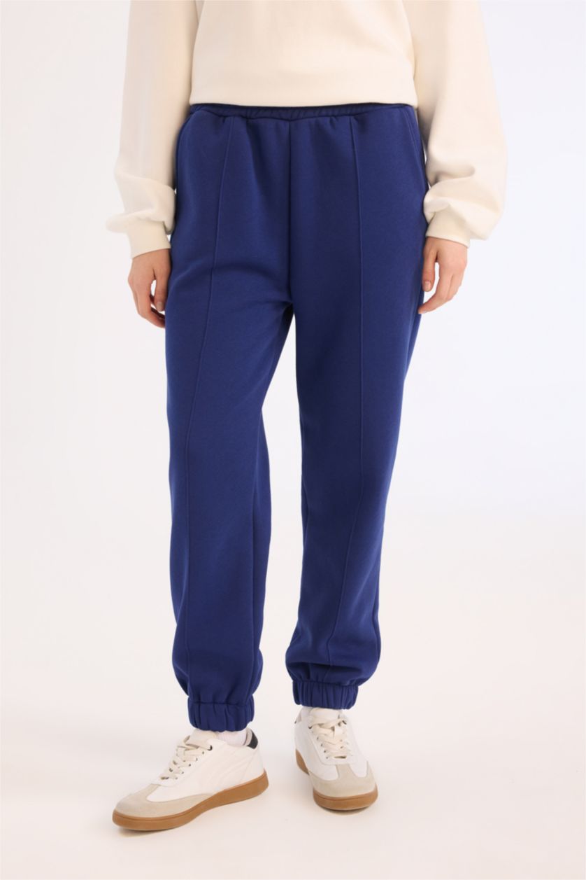 WOMAN Sax Basic Elastic Waist Leg Thick Jogger Sweatpants