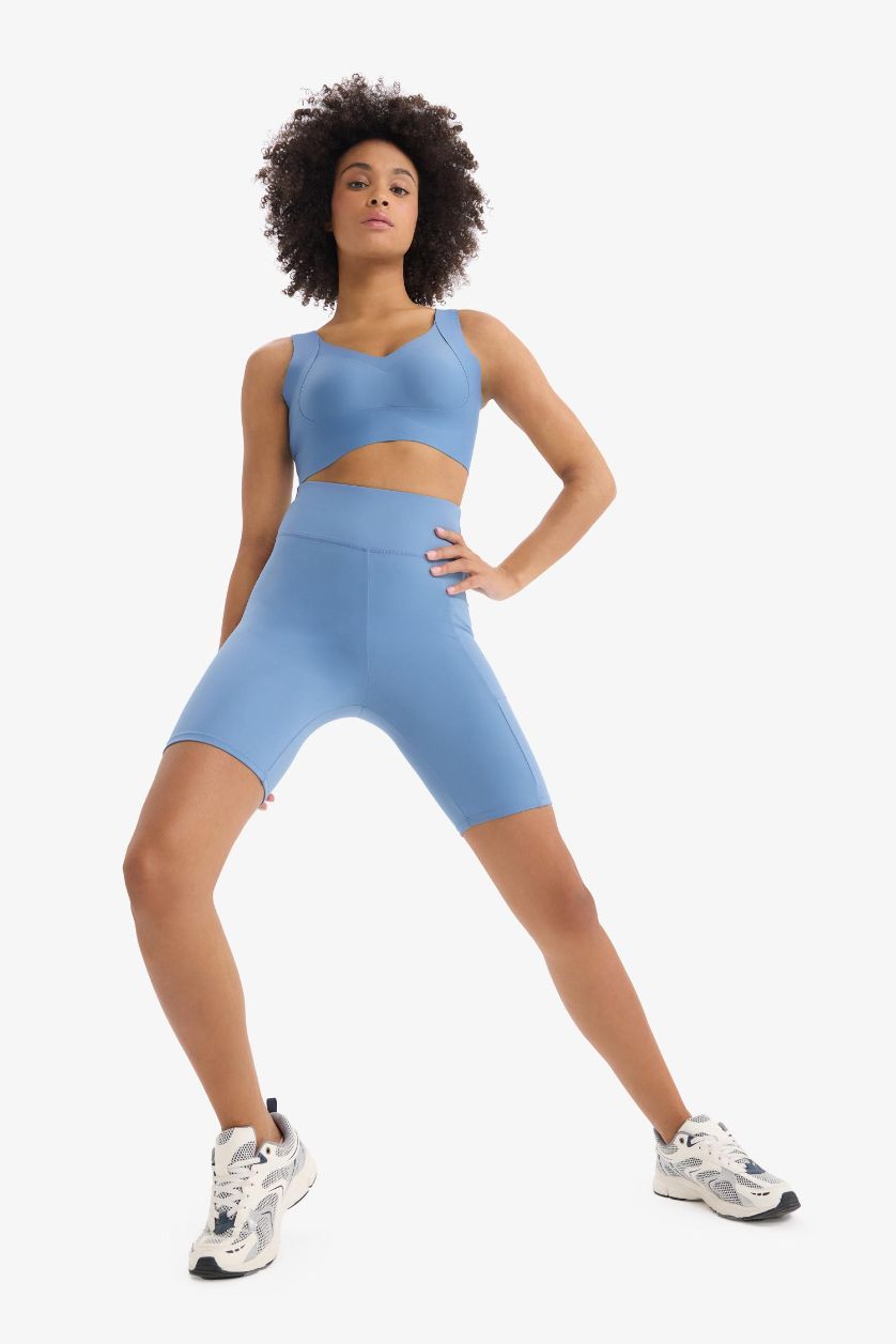 WOMAN Light Indigo DeFactoFit Biker Sports Leggings