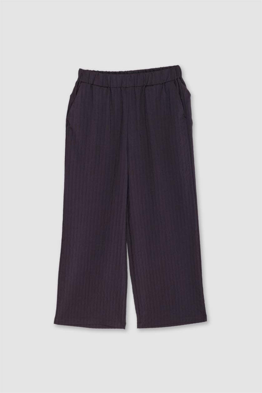 حريمي أسود بنطلون وايد ليج برجل واسع أسود