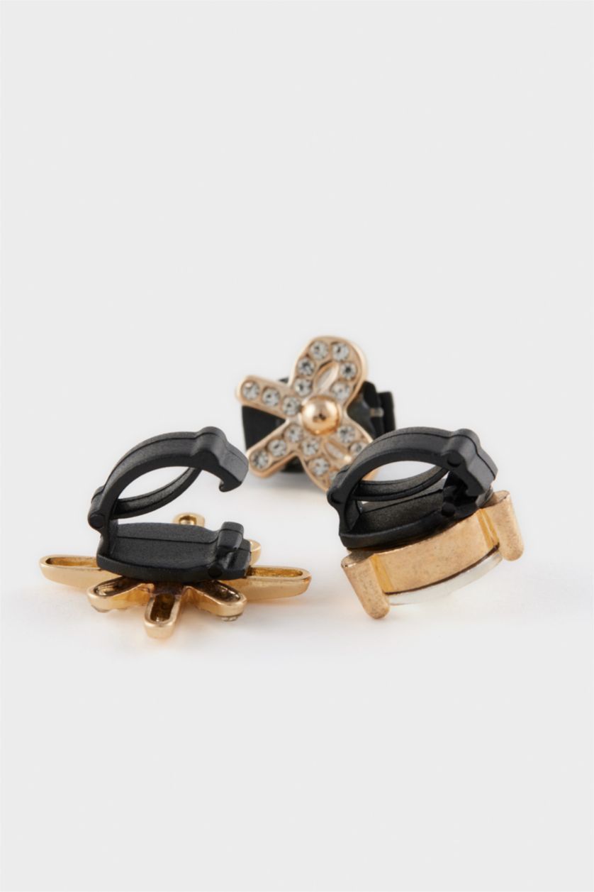 Kadın Karma Kadın 5'li Taş Detaylı Terlik Süsü