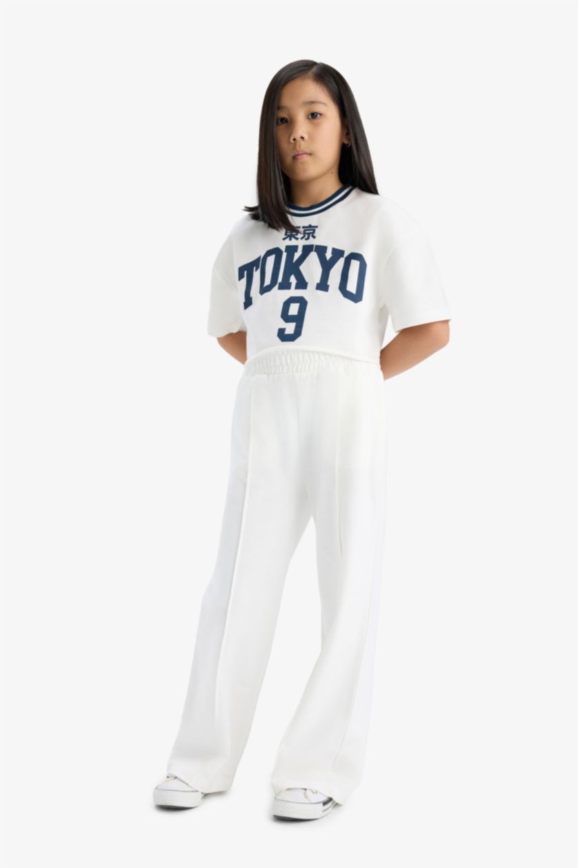 Young Girls - Teen Girls Ecru Girl Printed T-Shirt Sweatpants 2 Piece Set