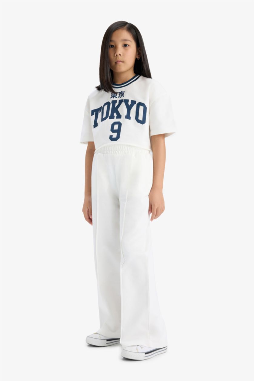 Young Girls - Teen Girls Ecru Girl Printed T-Shirt Sweatpants 2 Piece Set