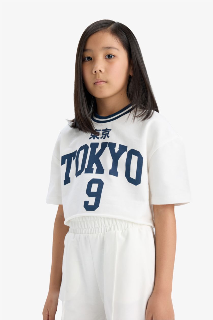 Young Girls - Teen Girls Ecru Girl Printed T-Shirt Sweatpants 2 Piece Set