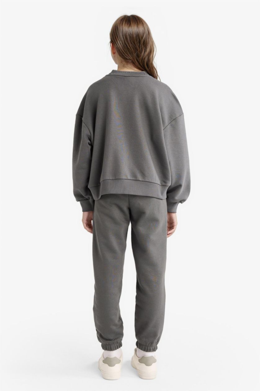 بنات أنثرا سيت بناتي سويت شيرت وبنطلون بجامة رياضي - قطعتين