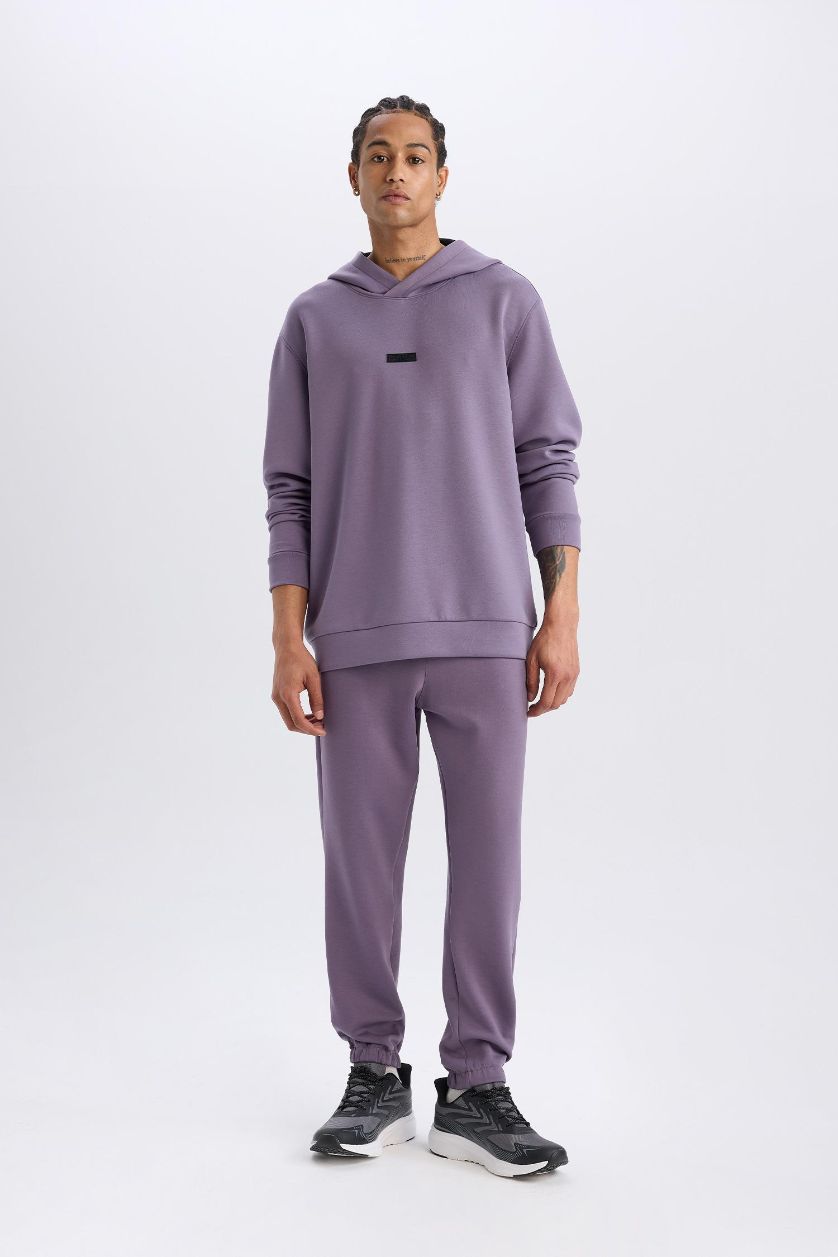 رجال بنفسجي بنطلون بجامة رياضي جوجر قماش سكوبا قصة عادية من DeFactoFit