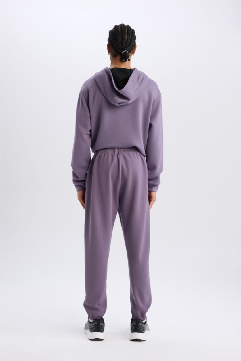 رجال بنفسجي بنطلون بجامة رياضي جوجر قماش سكوبا قصة عادية من DeFactoFit
