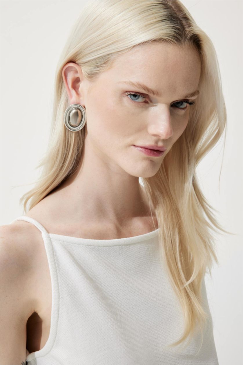 WOMAN GOLD Woman Silver Big Earrings