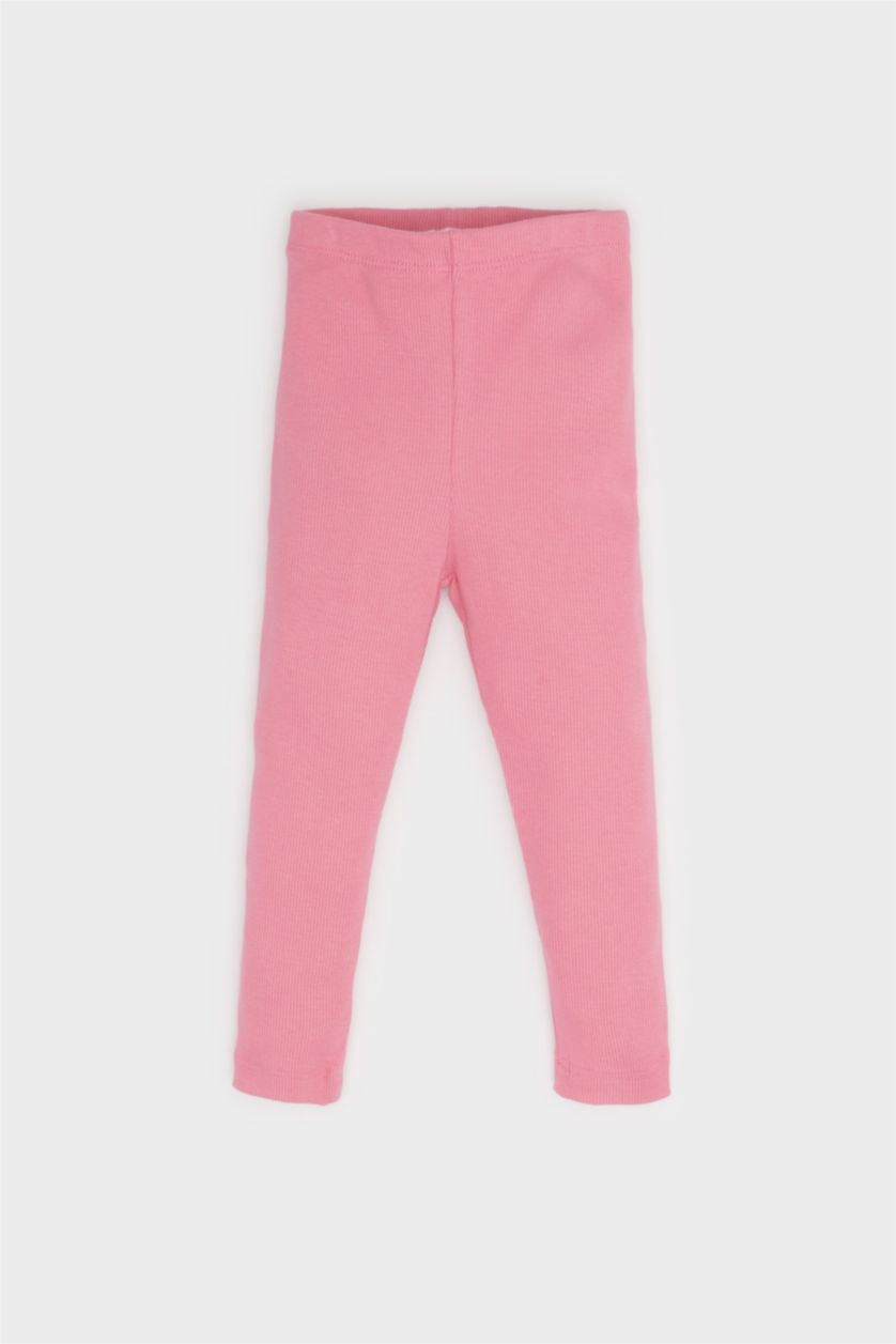 Kız Bebek Pembe 2'li Takım Çiçekli Kısa Kollu Tişört Tayt Kız Bebek