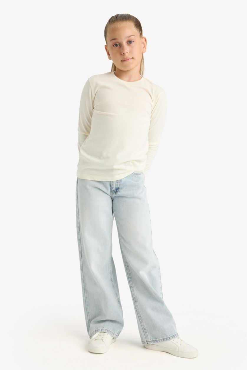 Girls & Teens Anthracite Girl Regular Fit Crew Neck 2 Piece T-Shirt