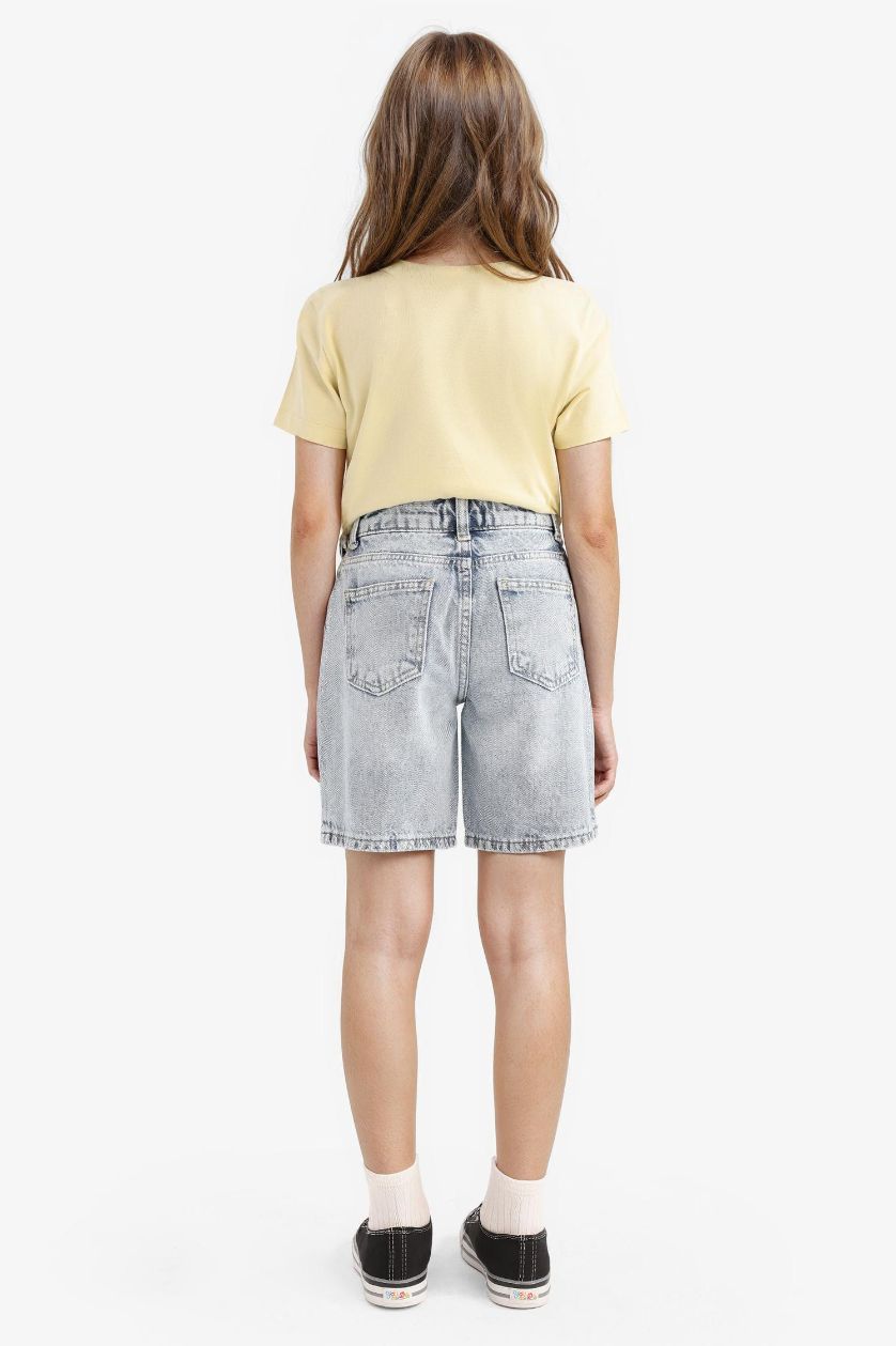Kız Çocuk - Genç Kız Buz Mavi Jean Şort Kız Çocuk