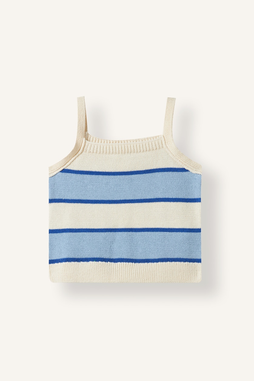 GIRLS & TEENS Ecru Girl Striped Crop Top