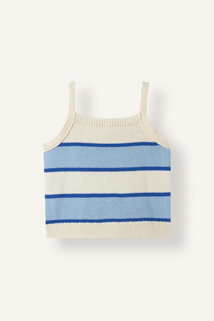 GIRLS & TEENS Ecru Girl Striped Crop Top