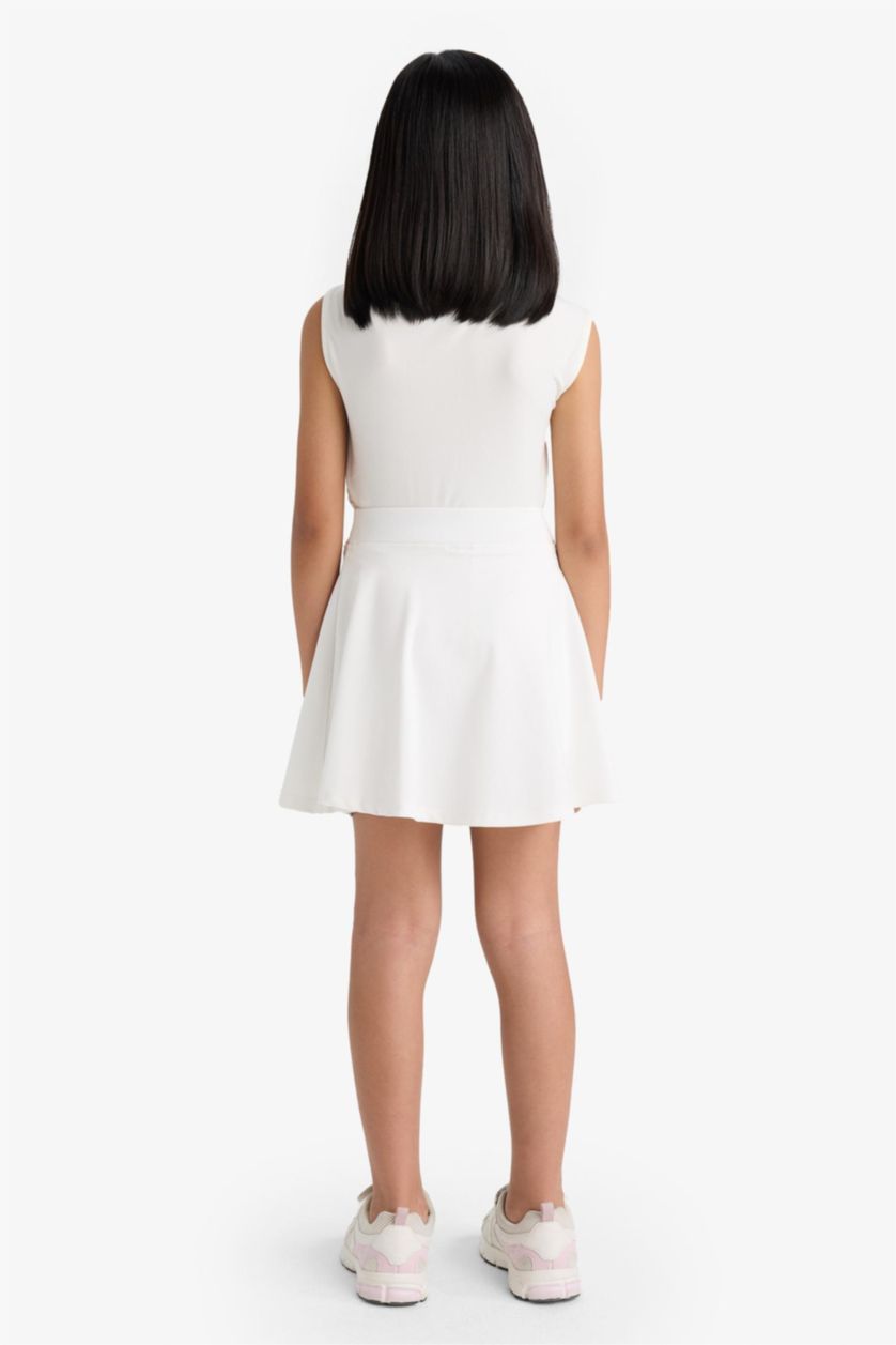 Kız Çocuk - Genç Kız Kırık Beyaz İçi Taytlı Etek Kız Çocuk