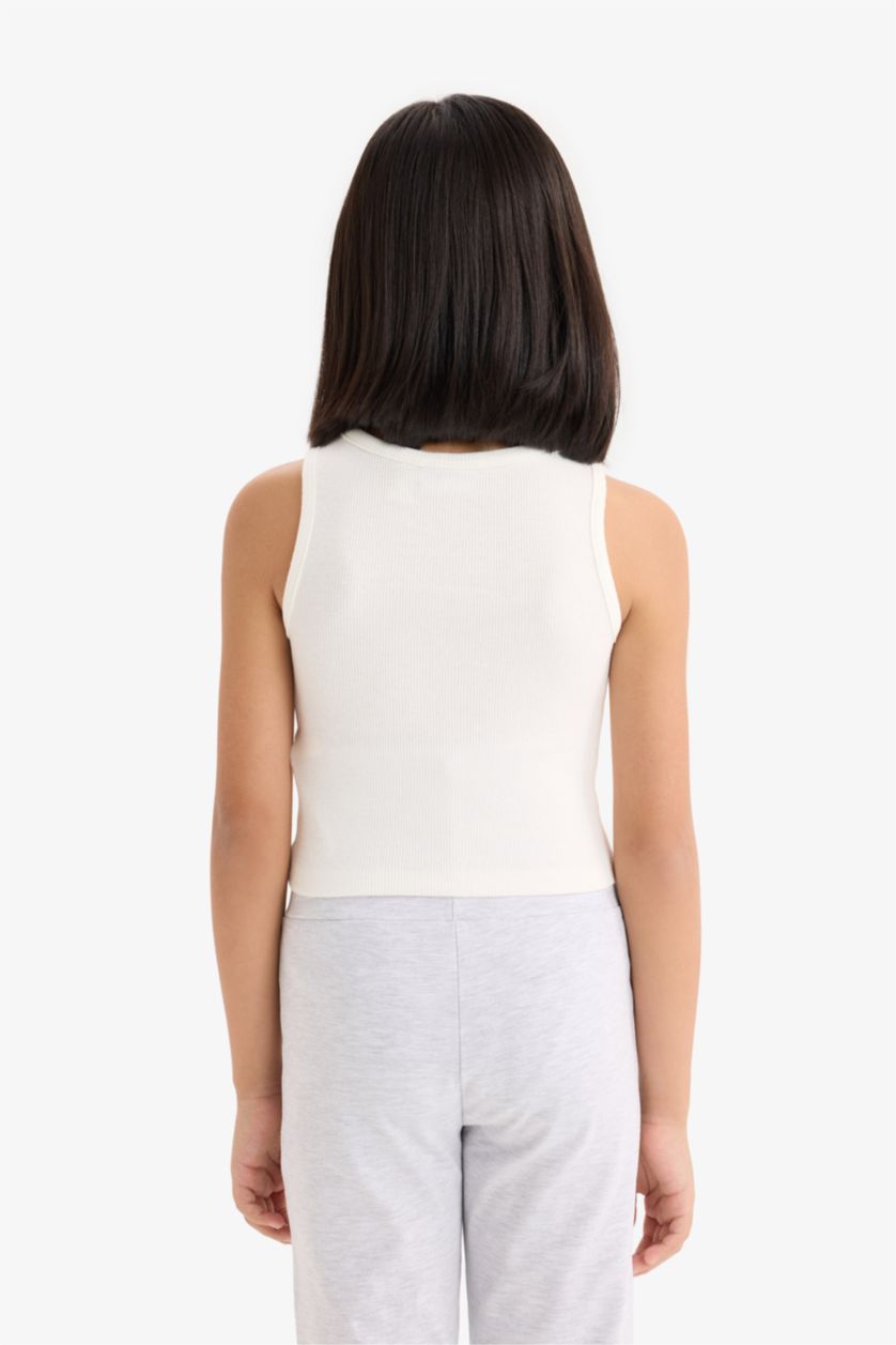 Kız Çocuk - Genç Kız Ekru PowerPuff Girls Bisiklet Yaka Atlet Kız Çocuk