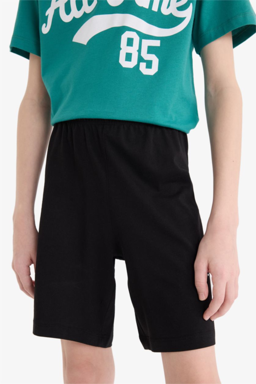 BOYS & TEENS Dark Green Boy Printed Short Sleeve T-Shirt Shorts 2 Piece Set