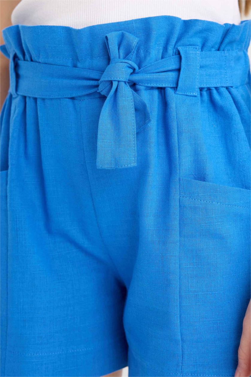 بناتي أزرق شورت قطن بناتي