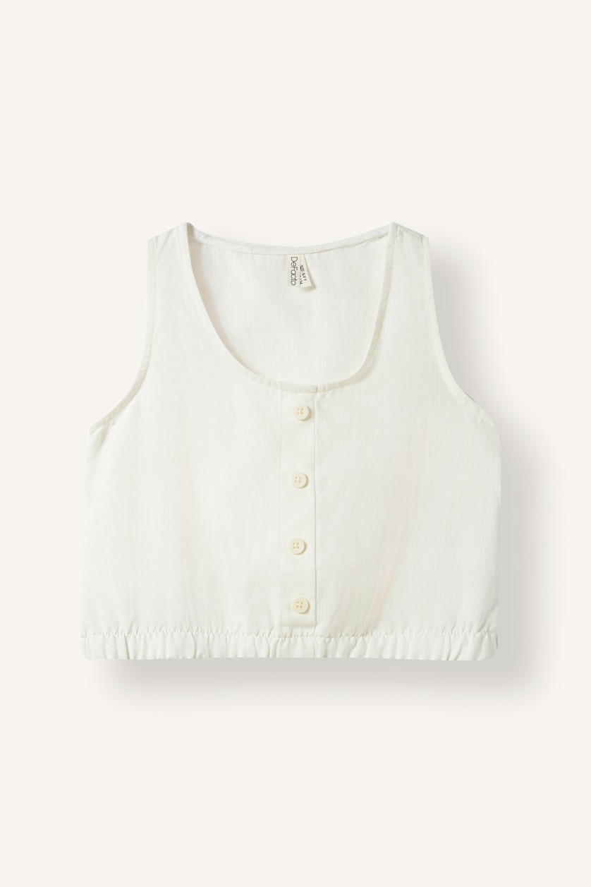 GIRLS & TEENS Ecru Girl Short Sleeve Blouse