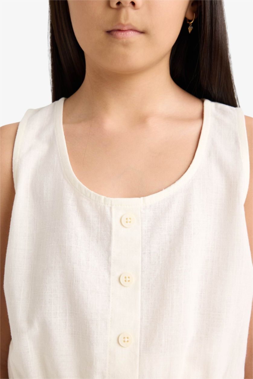 Girls & Teens Ecru Girl Short Sleeve Blouse