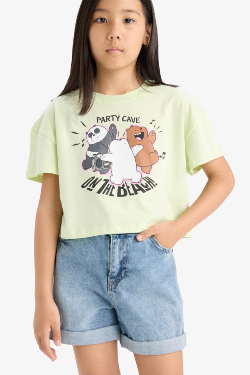 Kız Çocuk - Genç Kız Mint We Bare Bears Bisiklet Yaka Kısa Kollu Tişört Kız Çocuk