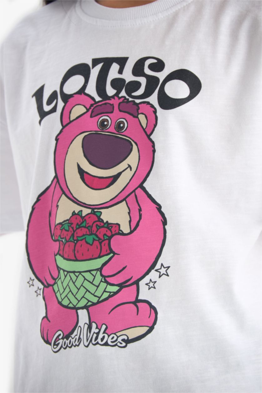 Kız Çocuk - Genç Kız Beyaz Toy Story Relax Fit Bisiklet Yaka Kısa Kollu Tişört Kız Çocuk