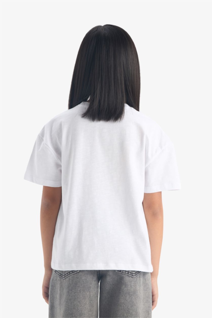 Kız Çocuk - Genç Kız Beyaz Toy Story Relax Fit Bisiklet Yaka Kısa Kollu Tişört Kız Çocuk