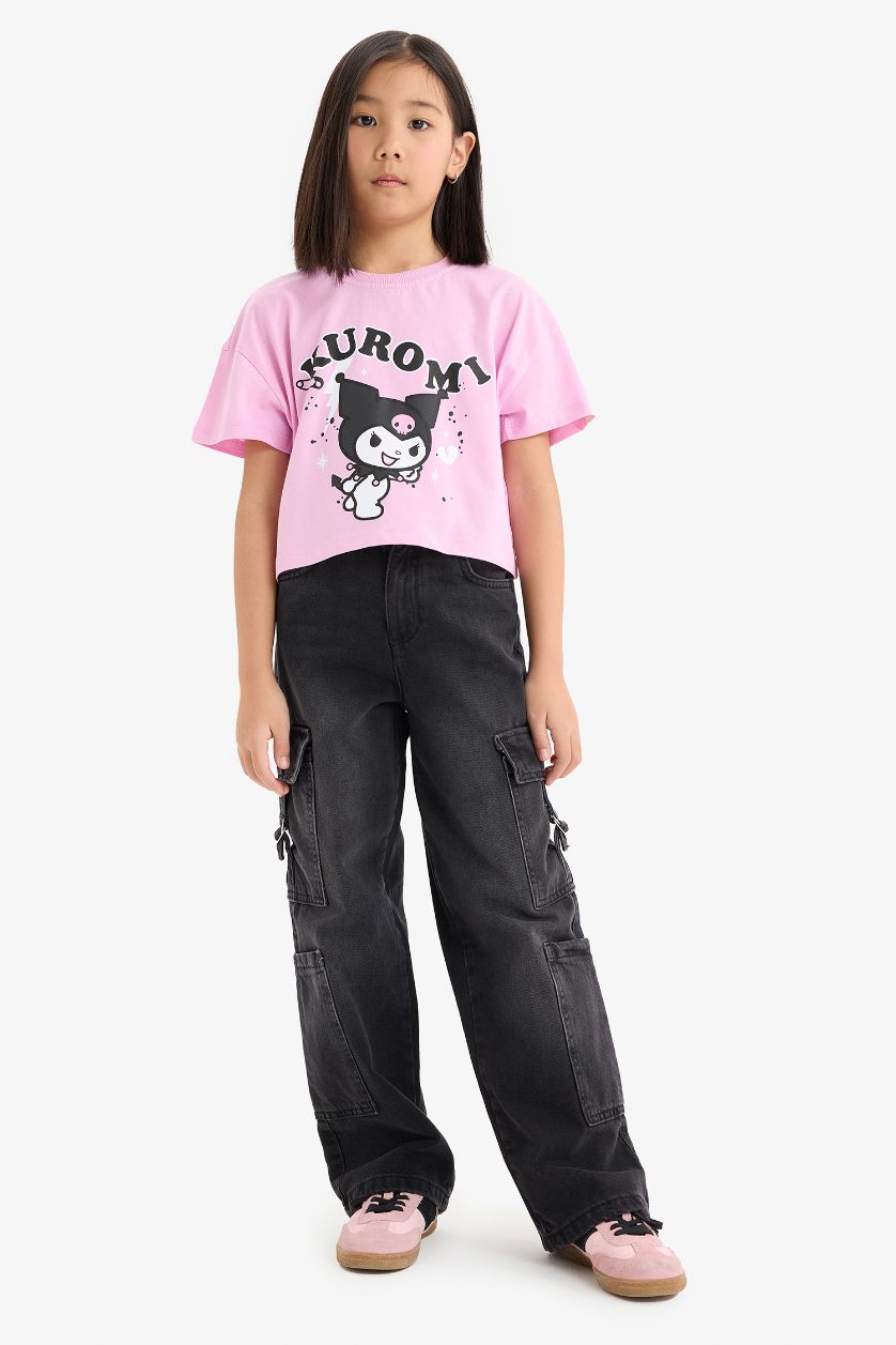 Girls & Teens Pink Girl Crew Neck Short Sleeve T-Shirt