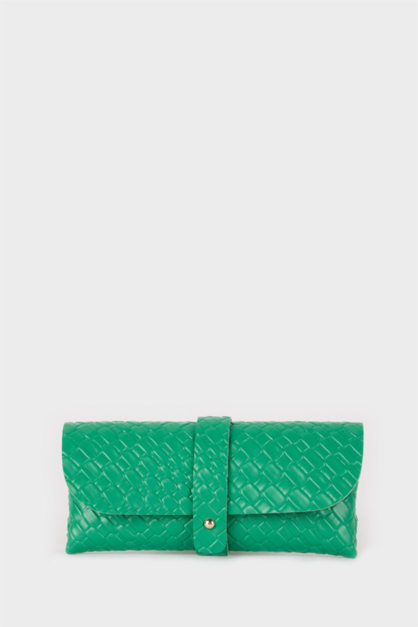 Kadın Yeşil Kadın Örgü Desenli Güneş Gözlüğü Kılıfı