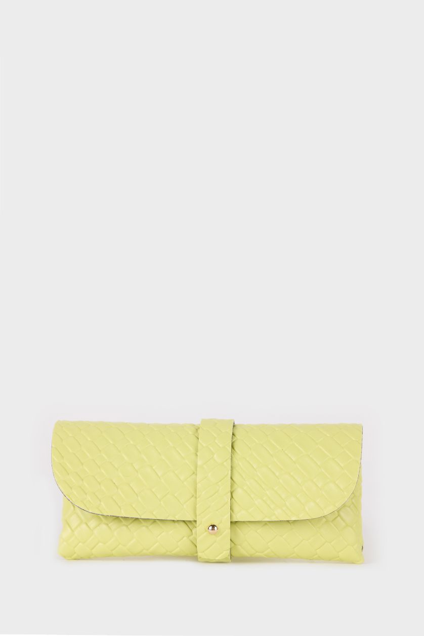 Kadın Açık Sarı Kadın Örgü Desenli Güneş Gözlüğü Kılıfı