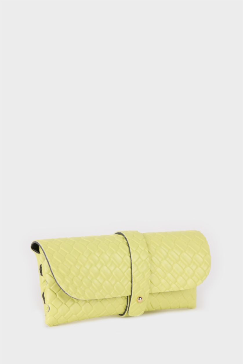 Kadın Açık Sarı Kadın Örgü Desenli Güneş Gözlüğü Kılıfı