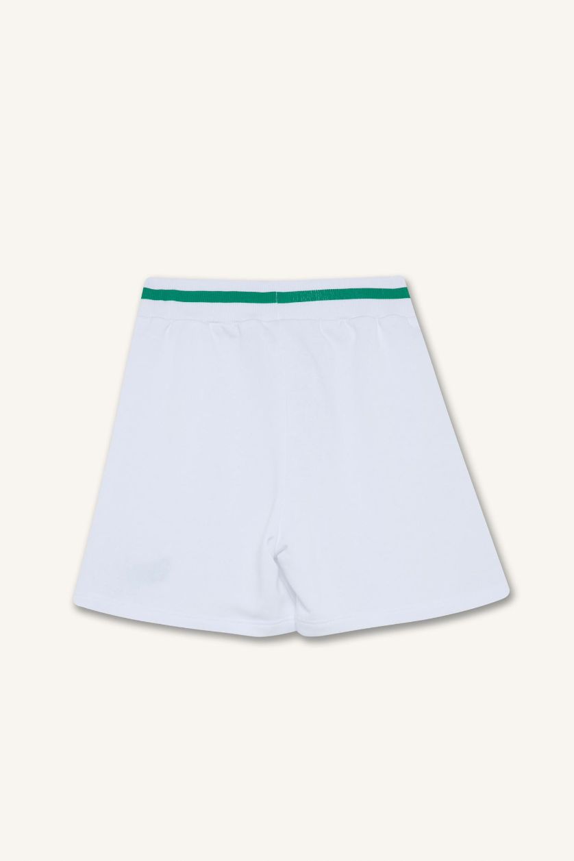 Kız Çocuk - Genç Kız Beyaz Baskılı Beli Lastikli Şort Kız Çocuk