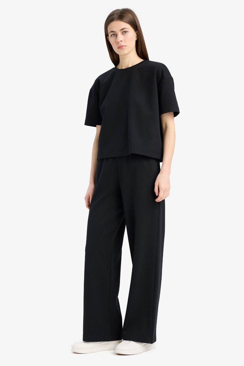 نساء أسود سيت قصة مريحة - قطعتين