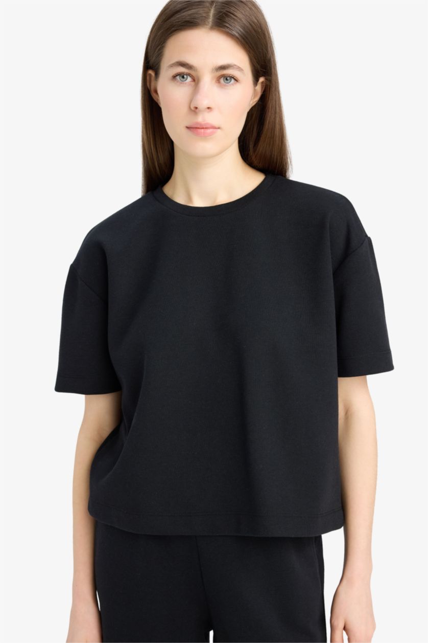 نساء أسود سيت قصة مريحة - قطعتين