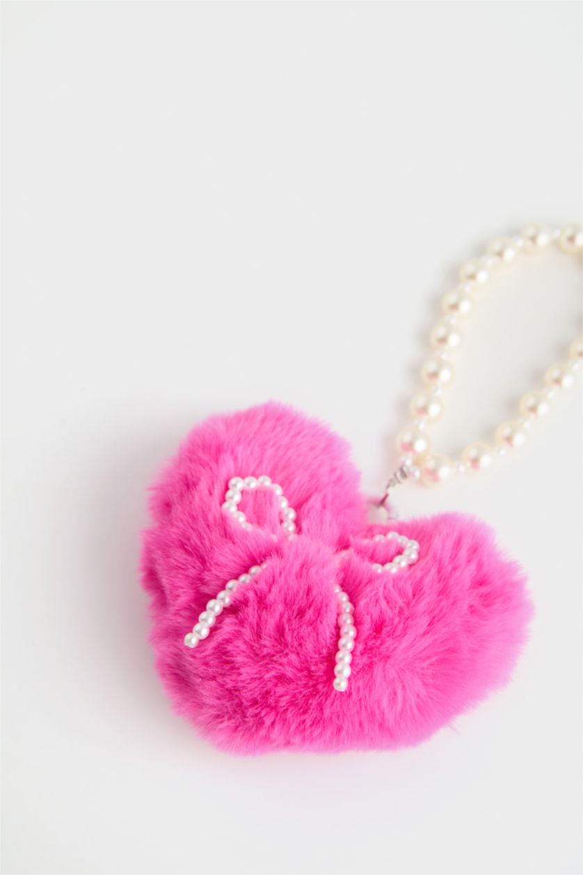 FEMME Karma Porte-clés cœur en peluche rose pour femme