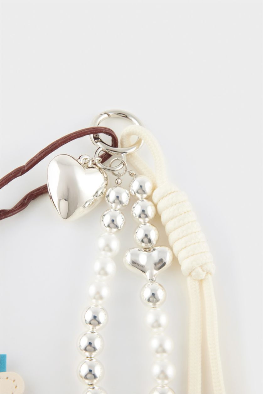 Kadın Karma Bej Lucky Horse Charm Suni Deri Charm Anahtarlık