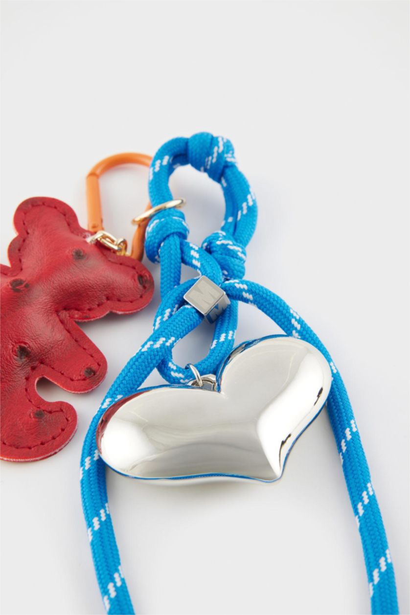 Kadın Karma Kırmızı Ayıcık Suni Deri Charm Anahtarlık