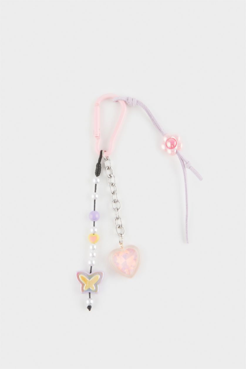 WOMAN MIXED Woman Butterfly Detailed Charm Keychain