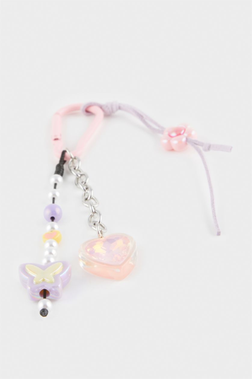 WOMAN MIXED Woman Butterfly Detailed Charm Keychain