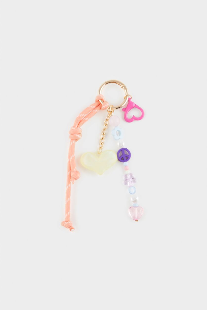 Kadın Karma Kadın Kalp Detaylı Charm Anahtarlık