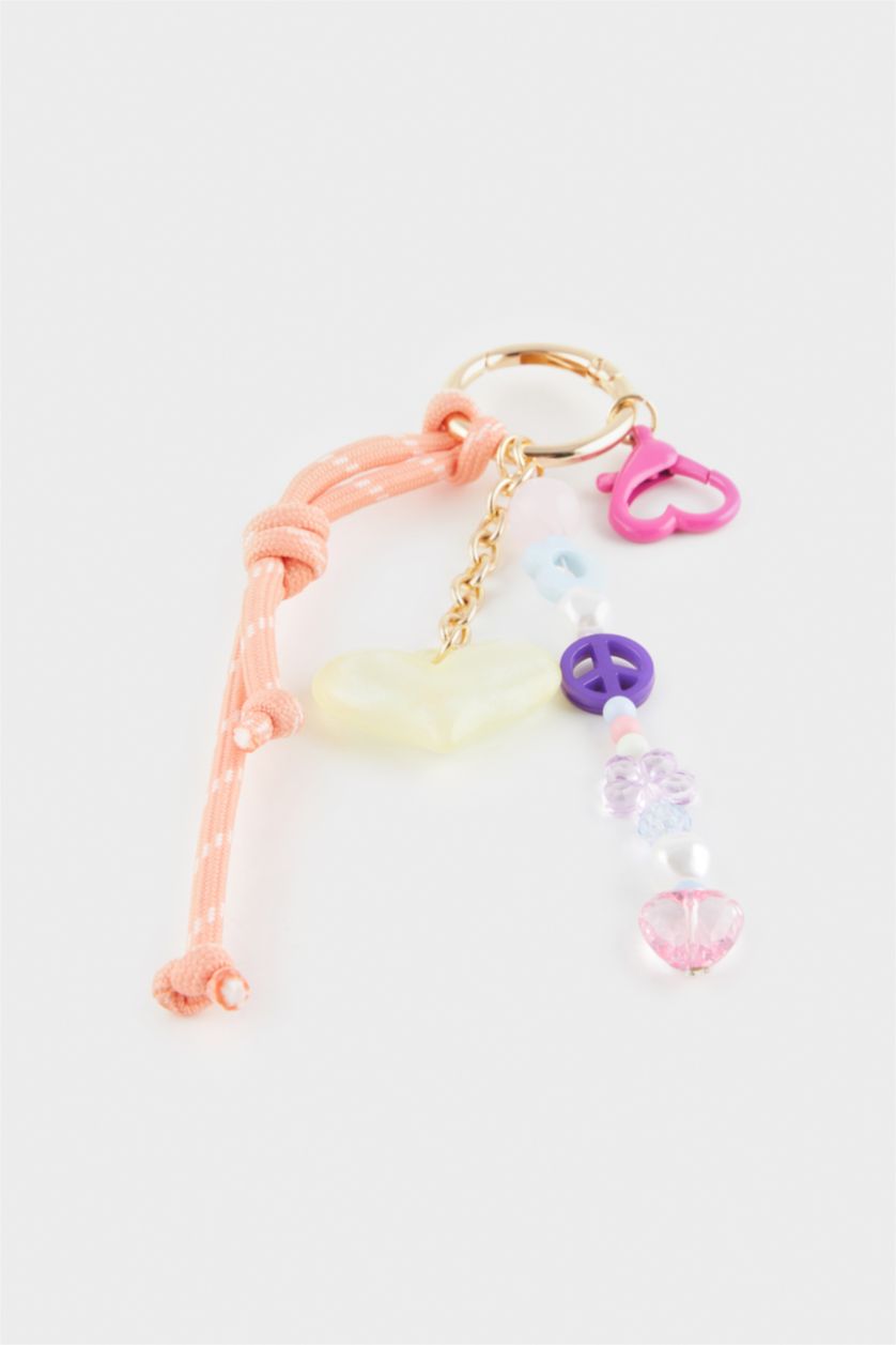 Kadın Karma Kadın Kalp Detaylı Charm Anahtarlık