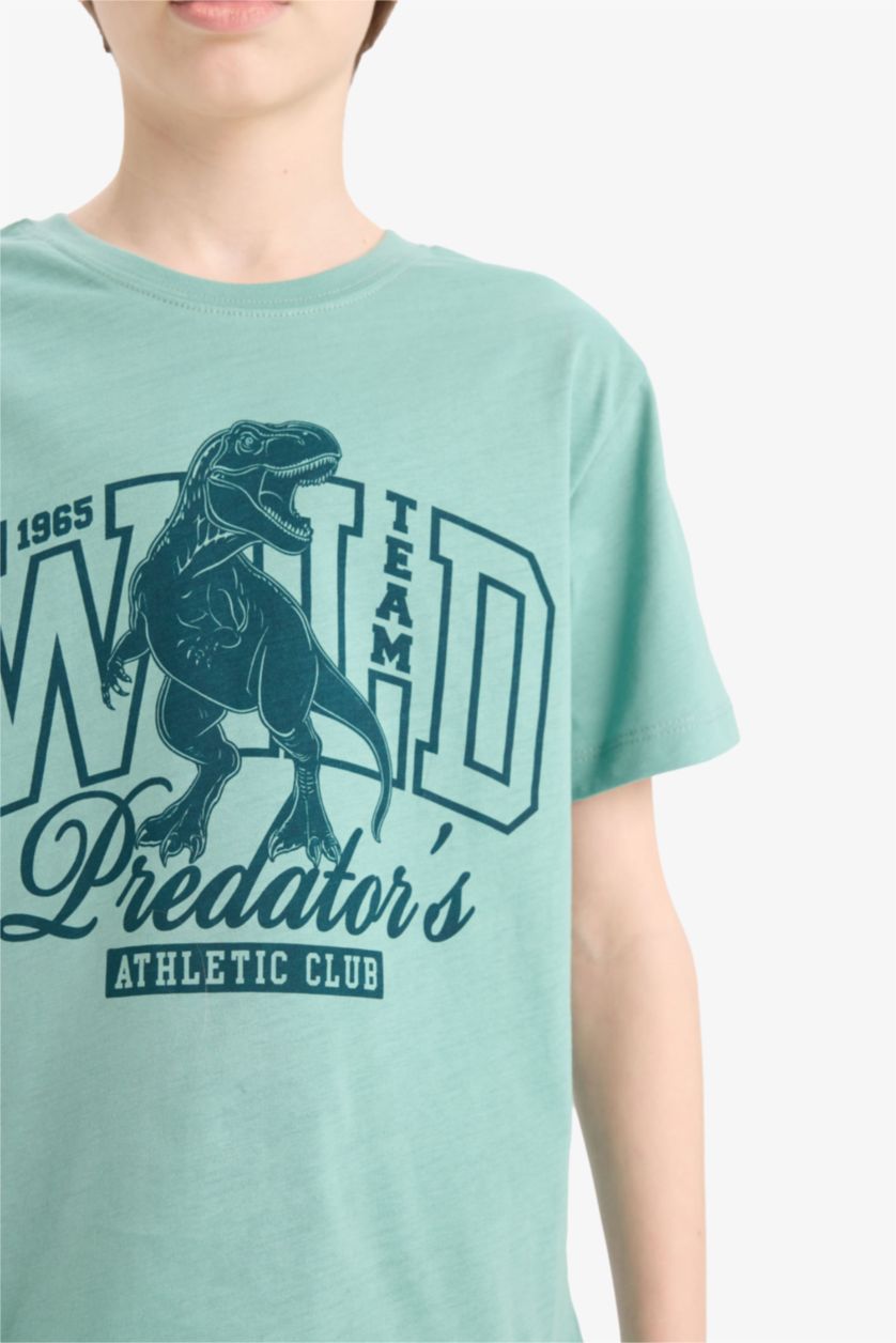 Мальчики и подростки Зеленый Комплект пижам для малышей: футболка с коротким рукавом и шорты с эластичной талией