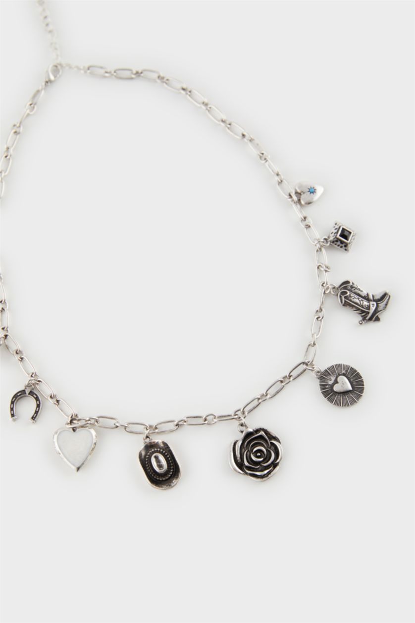 Women Karma Woman Charmed Silver Necklace