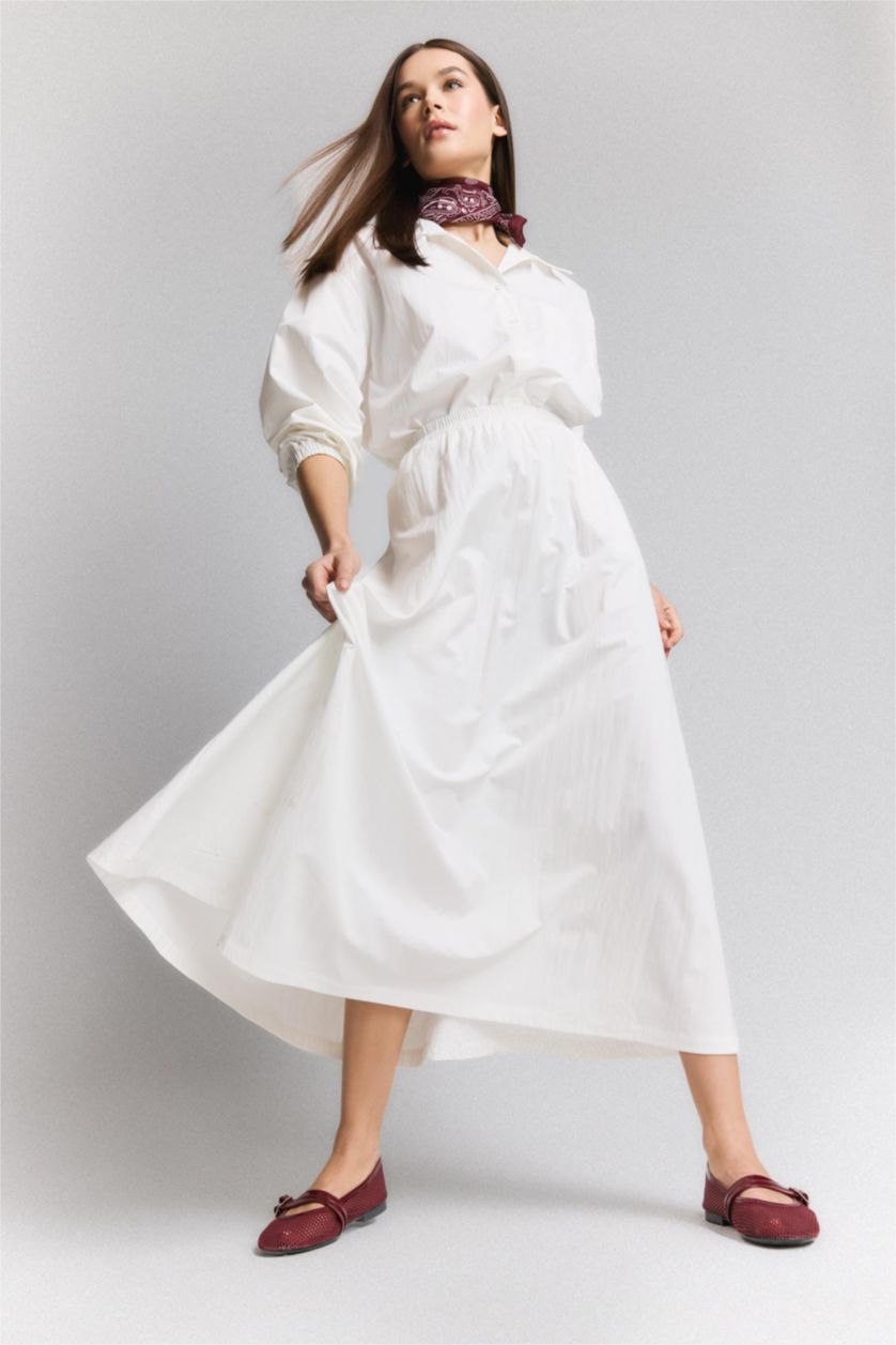 Әйелдерге экру үлкен пішім Ұзын жеңді көйлек