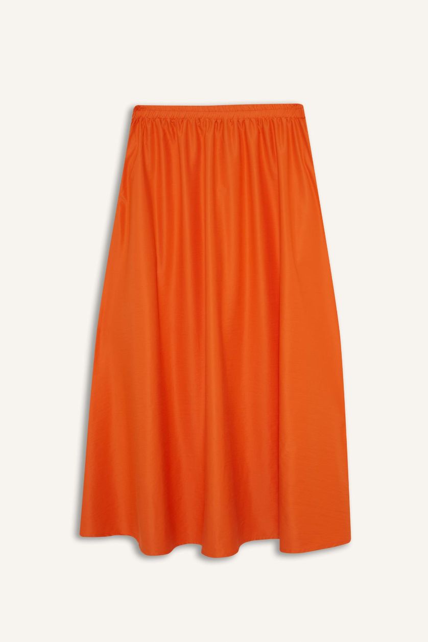 WOMAN Orange A Cut High Waist Maxi Skirt