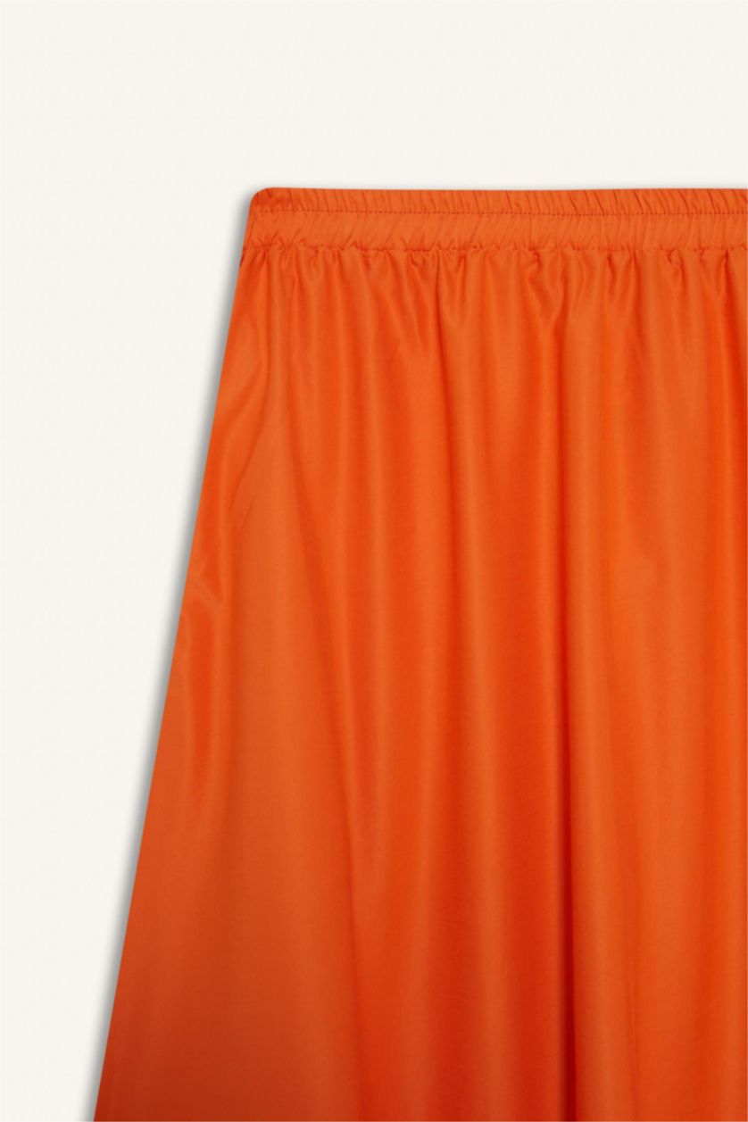WOMAN Orange A Cut High Waist Maxi Skirt