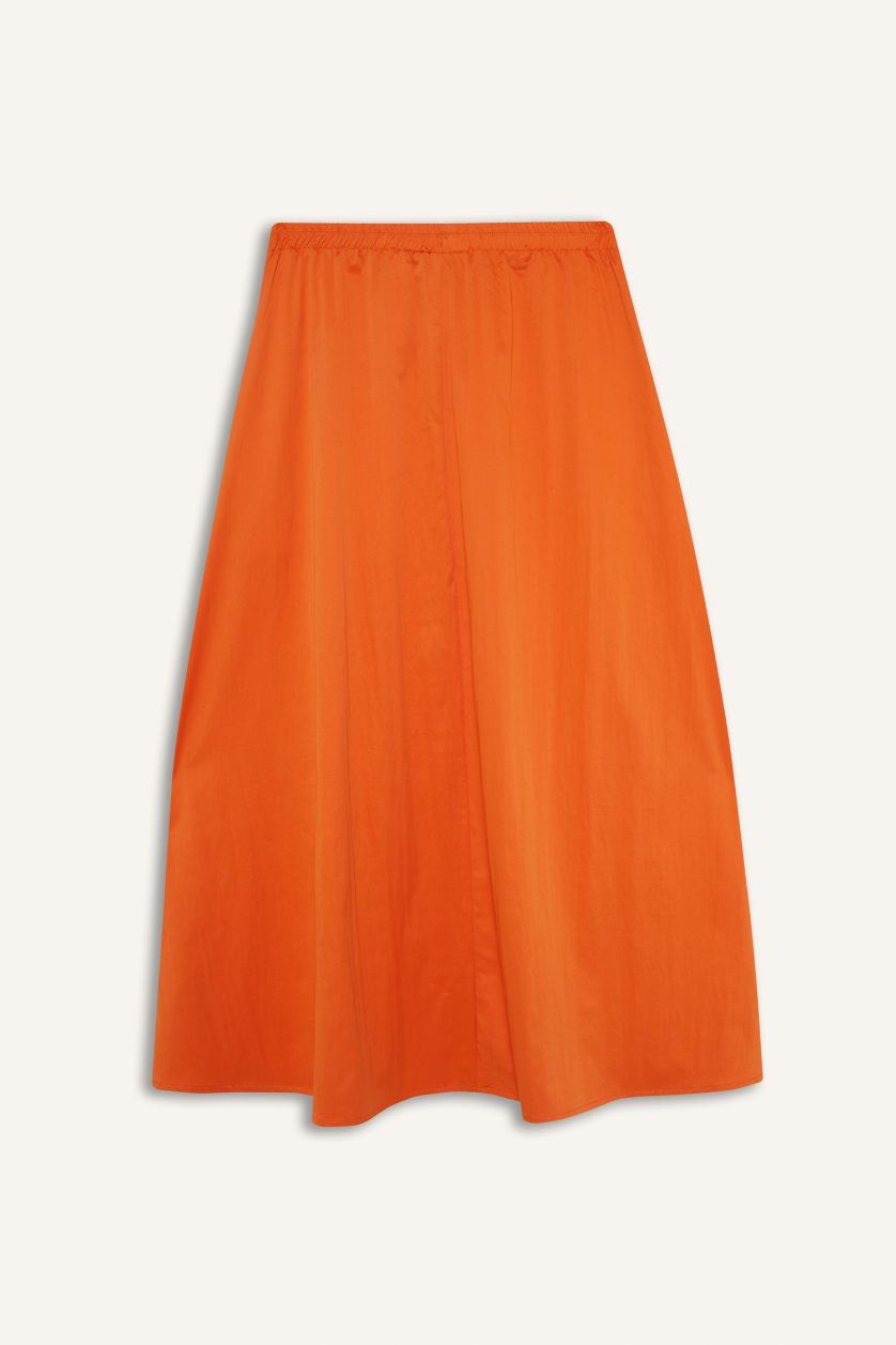 WOMAN Orange A Cut High Waist Maxi Skirt
