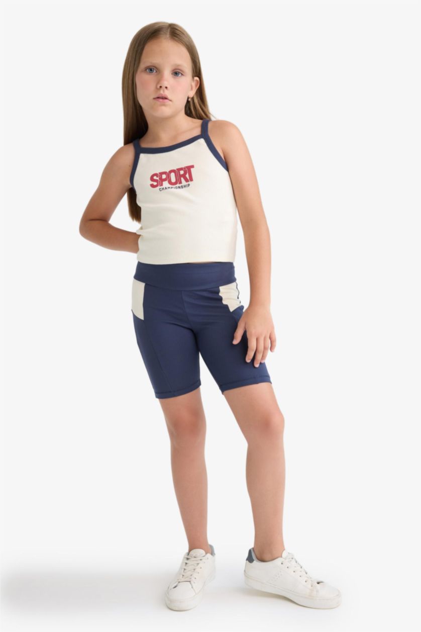 Kız Çocuk - Genç Kız Lacivert Kısa BoyTayt Kız Çocuk