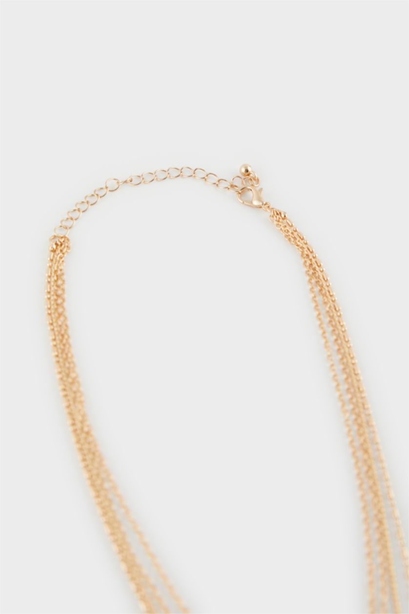 FEMME Altın Lot de 4 Colliers dorés pour femme